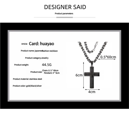 Men's Stainless Steel Layered Cross Pendant with Byzantine Chain - Fashion Statement Necklace(silver) - Image 7