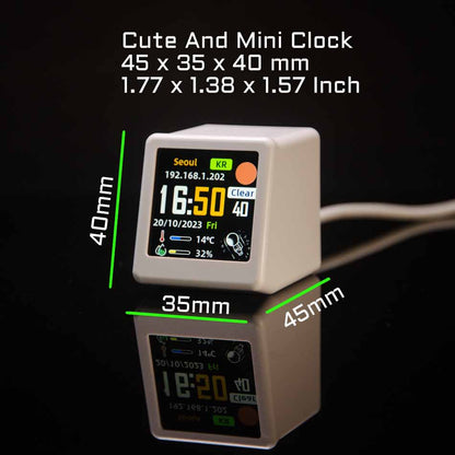 2pc Mini Smart Wi-Fi Weather Station Clock - Desktop Digital Clock with HD IPS Screen, Customizable GIF Display & 3-Day Forecast(White) - Image 8