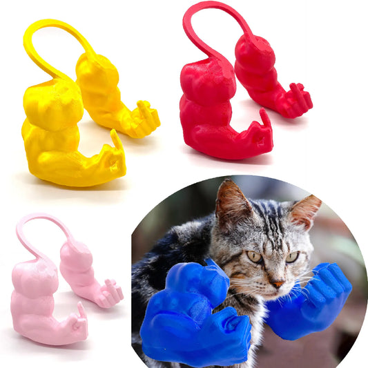 2pc Hilarious Muscle Arm Pet Costume Prop - Funny Novelty Arms for Cats & Small Dogs(pink) - Image 3