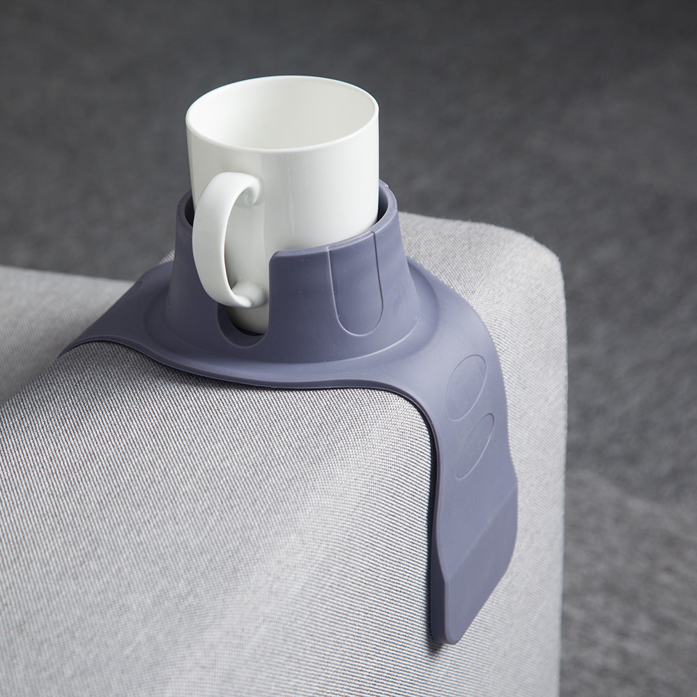 Flexible Anti-Spill Silicone Couch Arm Cup Holder - Sofa Armrest Drink Tray(black) - Image 2
