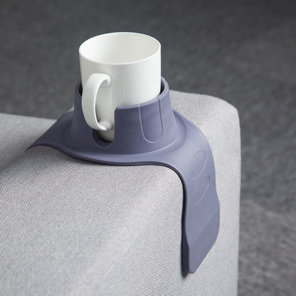 Flexible Anti-Spill Silicone Couch Arm Cup Holder - Sofa Armrest Drink Tray(black) - Image 2