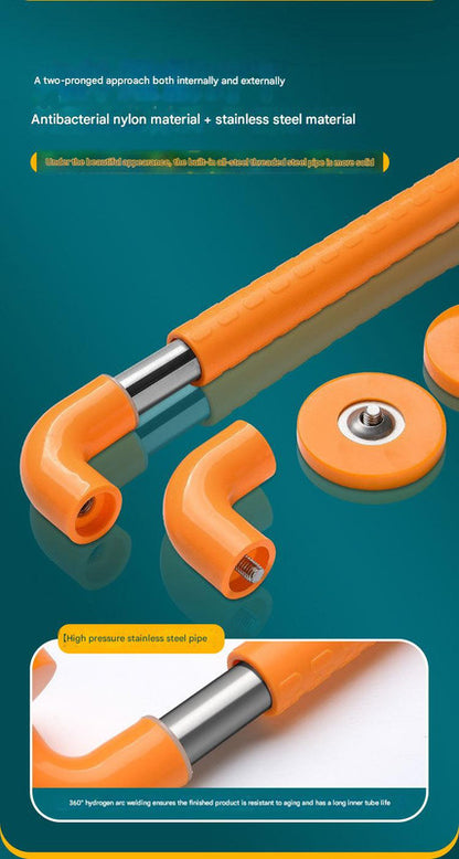 2pc Heavy-Duty Anti-Slip Safety Grab Bar with Luminous Rings - Stainless Steel Core Bathroom Handrail(yellow 30cm) - Image 7