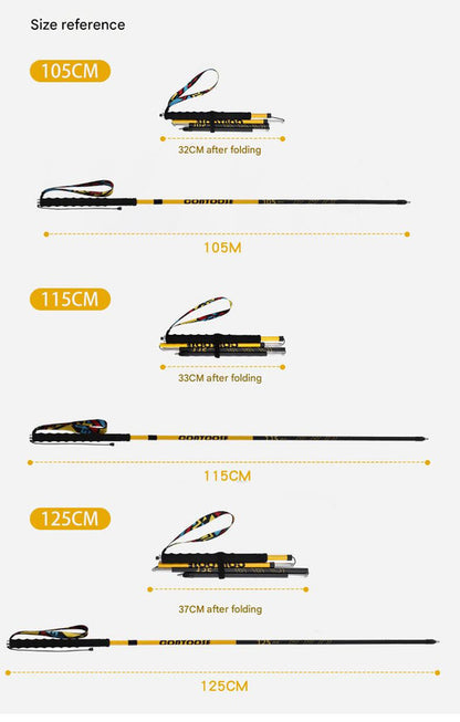 Ultralight Carbon Fiber Foldable Trail Running & Hiking Pole(yellow  Recommended height range 165-175cm) - Image 8