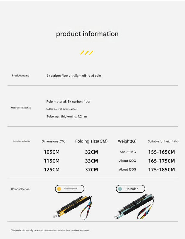 Ultralight Carbon Fiber Foldable Trail Running & Hiking Pole(blue  Recommended height range 175-185cm) - Image 9