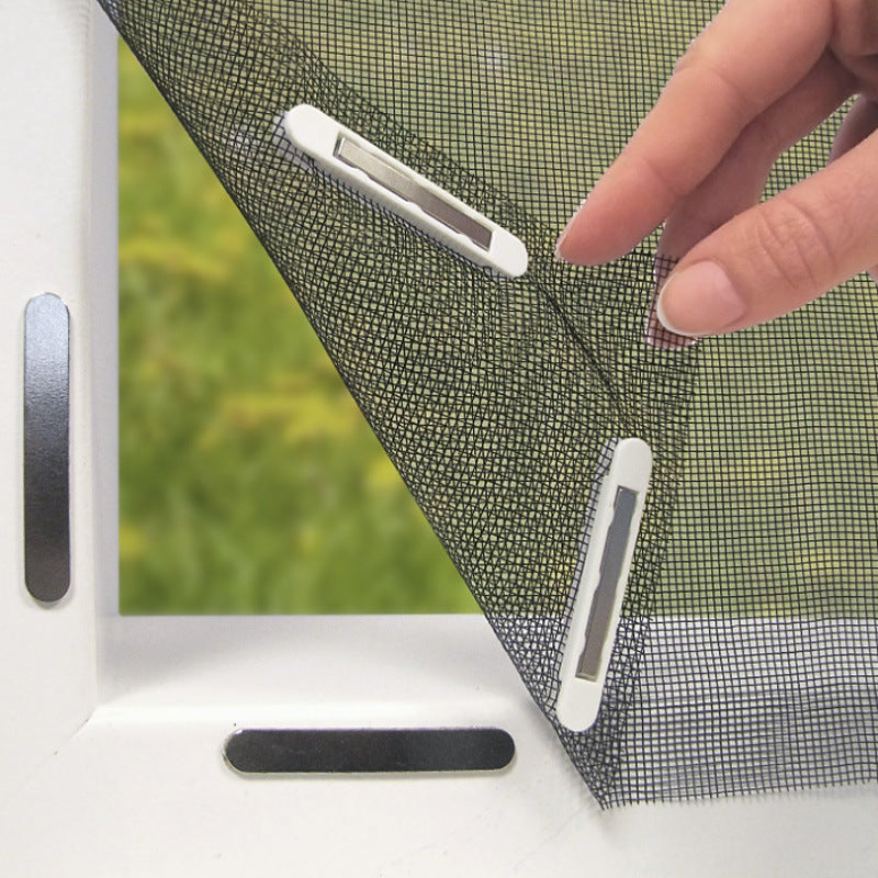 3pc DIY Magnetic Window Screen Kit - Fine Mesh Insect Net, No Drilling Required, Cut to Size(black 150cm x 130cm)