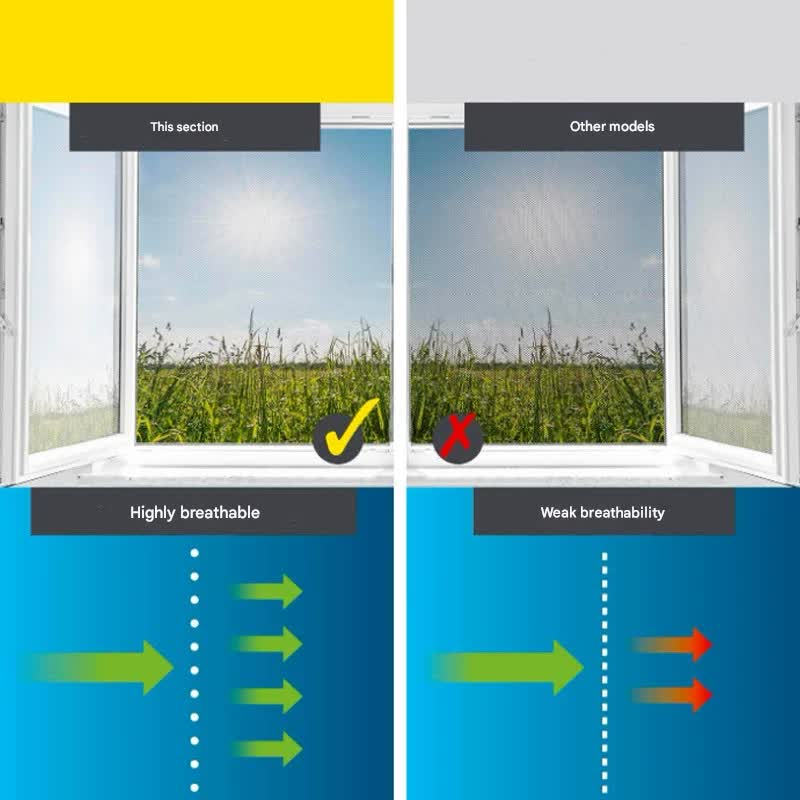 3pc DIY Magnetic Window Screen Kit - Fine Mesh Insect Net, No Drilling Required, Cut to Size(black 150cm x 130cm) - Image 4
