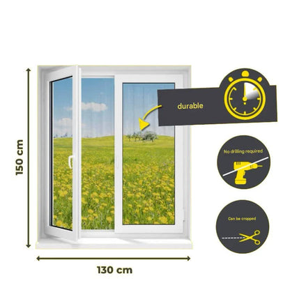 3pc DIY Magnetic Window Screen Kit - Fine Mesh Insect Net, No Drilling Required, Cut to Size(black 150cm x 130cm) - Image 5