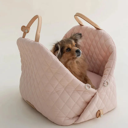 Luxury Quilted 2-in-1 Pet Travel Carrier & Car Booster Seat for Small Dogs(Black) - Image 3