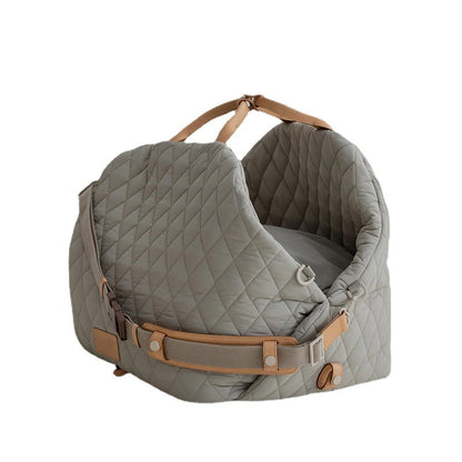 Luxury Quilted 2-in-1 Pet Travel Carrier & Car Booster Seat for Small Dogs(Black) - Image 4