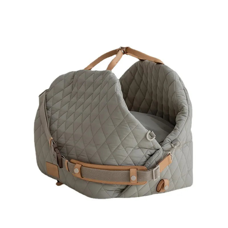 Luxury Quilted 2-in-1 Pet Travel Carrier & Car Booster Seat for Small Dogs(Black) - Image 4