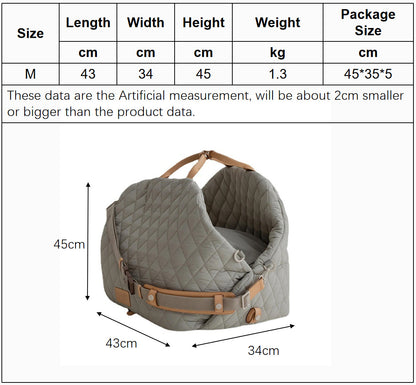 Luxury Quilted 2-in-1 Pet Travel Carrier & Car Booster Seat for Small Dogs(Black) - Image 6