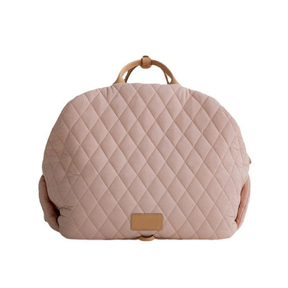 Luxury Quilted 2-in-1 Pet Travel Carrier & Car Booster Seat for Small Dogs(Pink) - Image 5