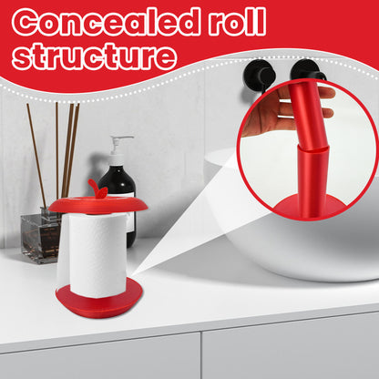 Apple-Shaped Adjustable Tissue Roll Holder - Fun & Practical Desktop Paper Towel Stand(red) - Image 2