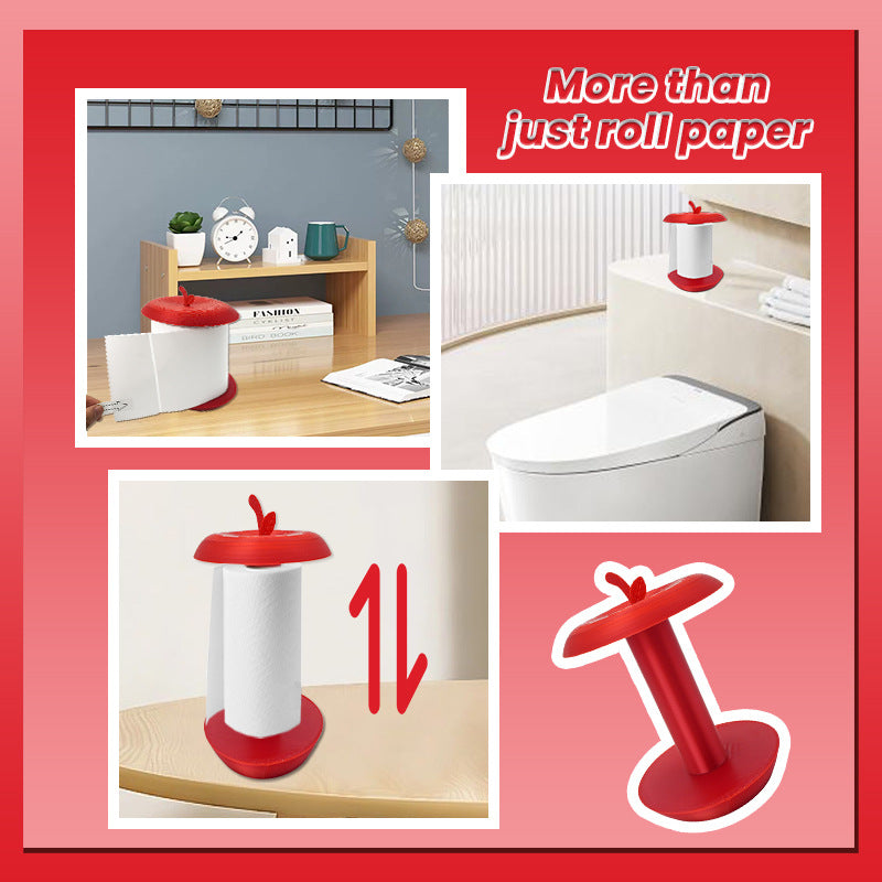 Apple-Shaped Adjustable Tissue Roll Holder - Fun & Practical Desktop Paper Towel Stand(red) - Image 4