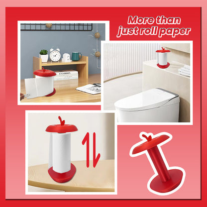 Apple-Shaped Adjustable Tissue Roll Holder - Fun & Practical Desktop Paper Towel Stand(red) - Image 4