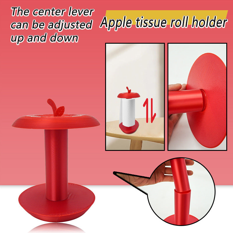 Apple-Shaped Adjustable Tissue Roll Holder - Fun & Practical Desktop Paper Towel Stand(red) - Image 5