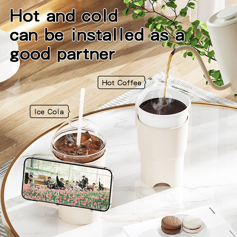 Multi-Purpose Anti-Spill Cup Holder with Suction Base & Detachable Phone Stand(black) - Image 2