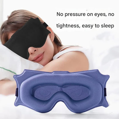 3pc 6D Contoured Zero-Pressure Sleep Mask - 360 Light Blocking Eye Mask with Adjustable Strap(Purple) - Image 2