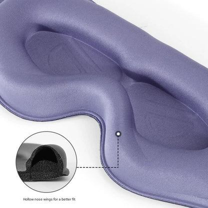 3pc 6D Contoured Zero-Pressure Sleep Mask - 360 Light Blocking Eye Mask with Adjustable Strap(Purple) - Image 4