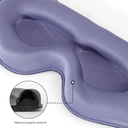 3pc 6D Contoured Zero-Pressure Sleep Mask - 360 Light Blocking Eye Mask with Adjustable Strap(Purple) - Image 4