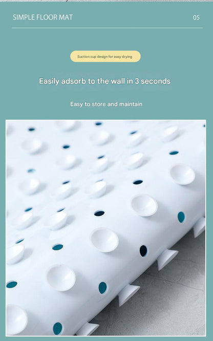 Non-Slip PVC Bath & Shower Mat with Suction Cups and Drainage Holes - Cartoon Ocean Theme(Black Whale) - Image 4