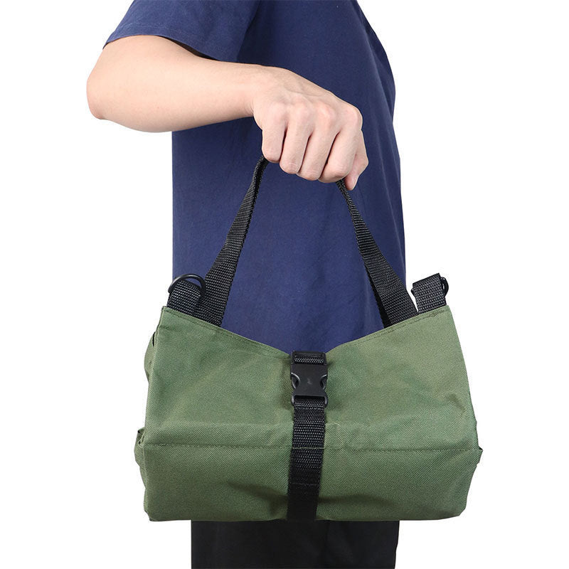 Heavy-Duty Canvas Tool Roll Up Bag & Organizer Tote - Multi-Pocket Wrench & Tool Pouch(Blue) - Image 4