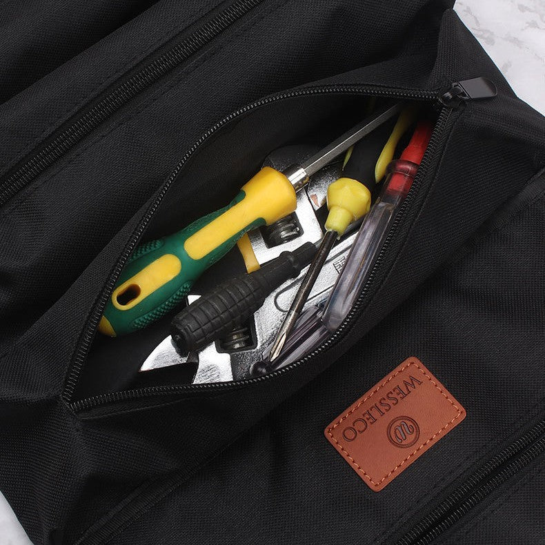 Heavy-Duty Canvas Tool Roll Up Bag & Organizer Tote - Multi-Pocket Wrench & Tool Pouch(Green) - Image 3