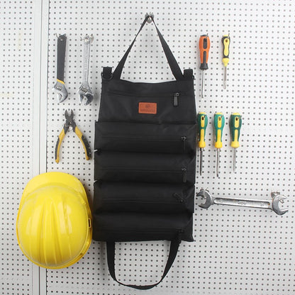 Heavy-Duty Canvas Tool Roll Up Bag & Organizer Tote - Multi-Pocket Wrench & Tool Pouch(Khaki) - Image 2