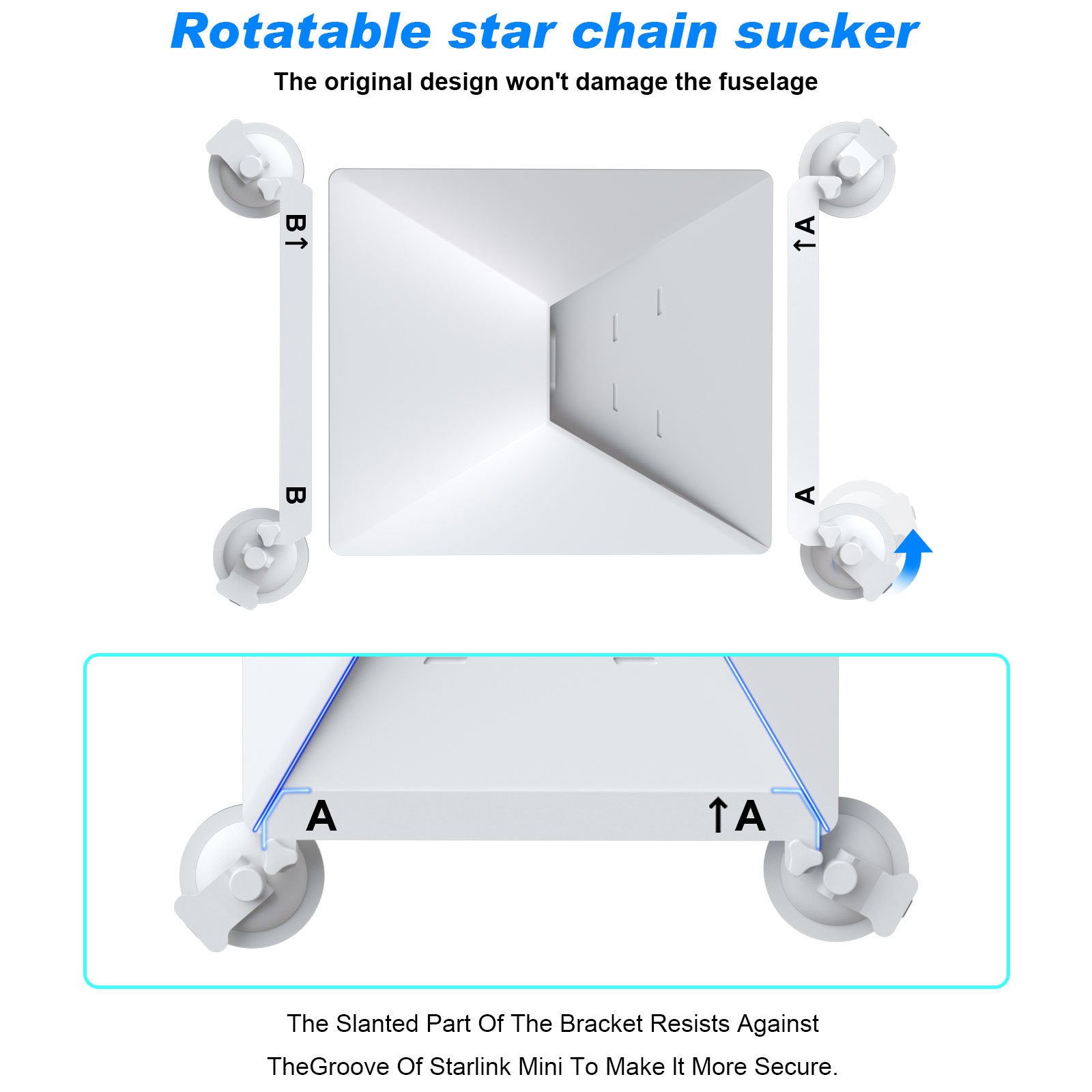 White Heavy-Duty Suction Cup Mount for Starlink Mini - All-Weather Car, RV & Boat Bracket - Image 2