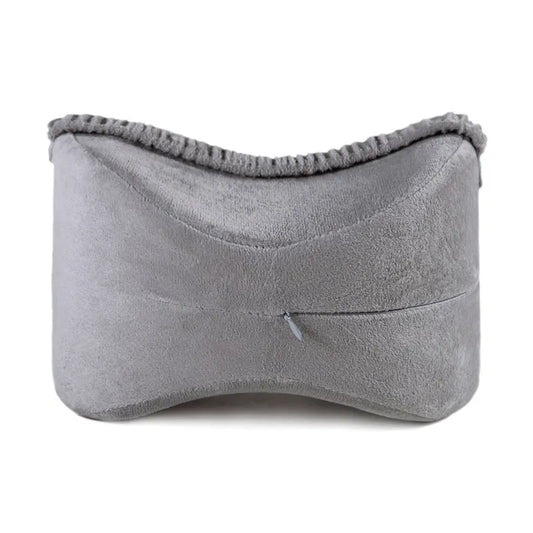 Grey Ergonomic Memory Foam Knee Pillow for Side Sleepers - Leg Positioner for Sciatica, Back, Hip & Joint Pain Relief