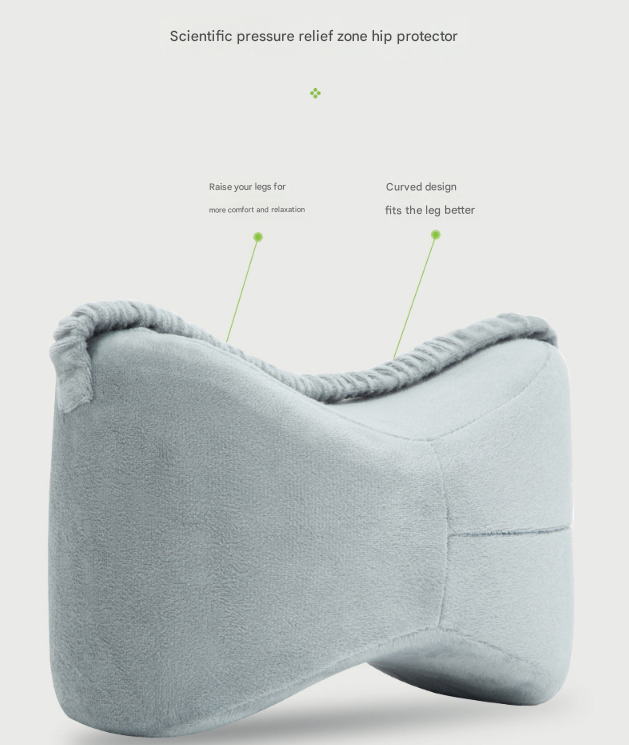Blue Ergonomic Memory Foam Knee Pillow for Side Sleepers - Leg Positioner for Sciatica, Back, Hip & Joint Pain Relief - Image 2