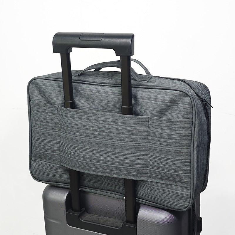 Heather Grey Versatile Travel Organizer Bag with Luggage Sleeve - Portable Carry-On for Laptop, Shoes & Accessories - Image 3