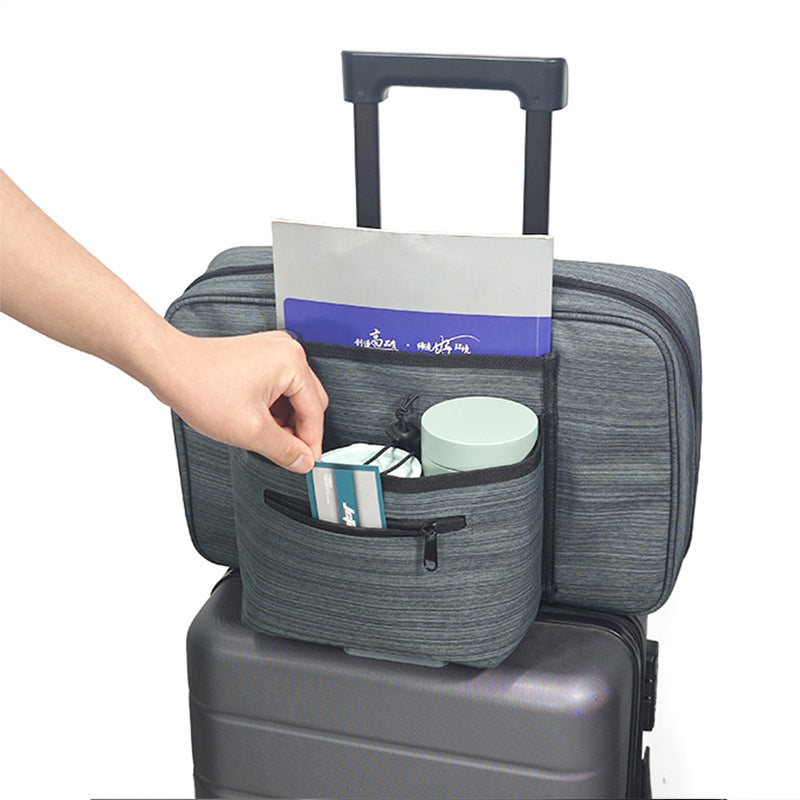 Heather Grey Versatile Travel Organizer Bag with Luggage Sleeve - Portable Carry-On for Laptop, Shoes & Accessories - Image 4