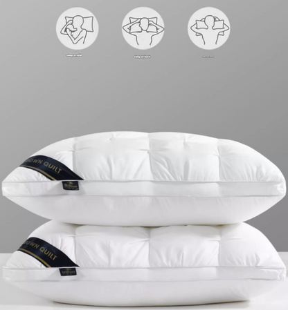 Grey Luxury Adjustable Bed Pillow Set (2-Pack) - Hotel Quality Down Alternative for Ultimate Neck Support & Comfort - Image 2