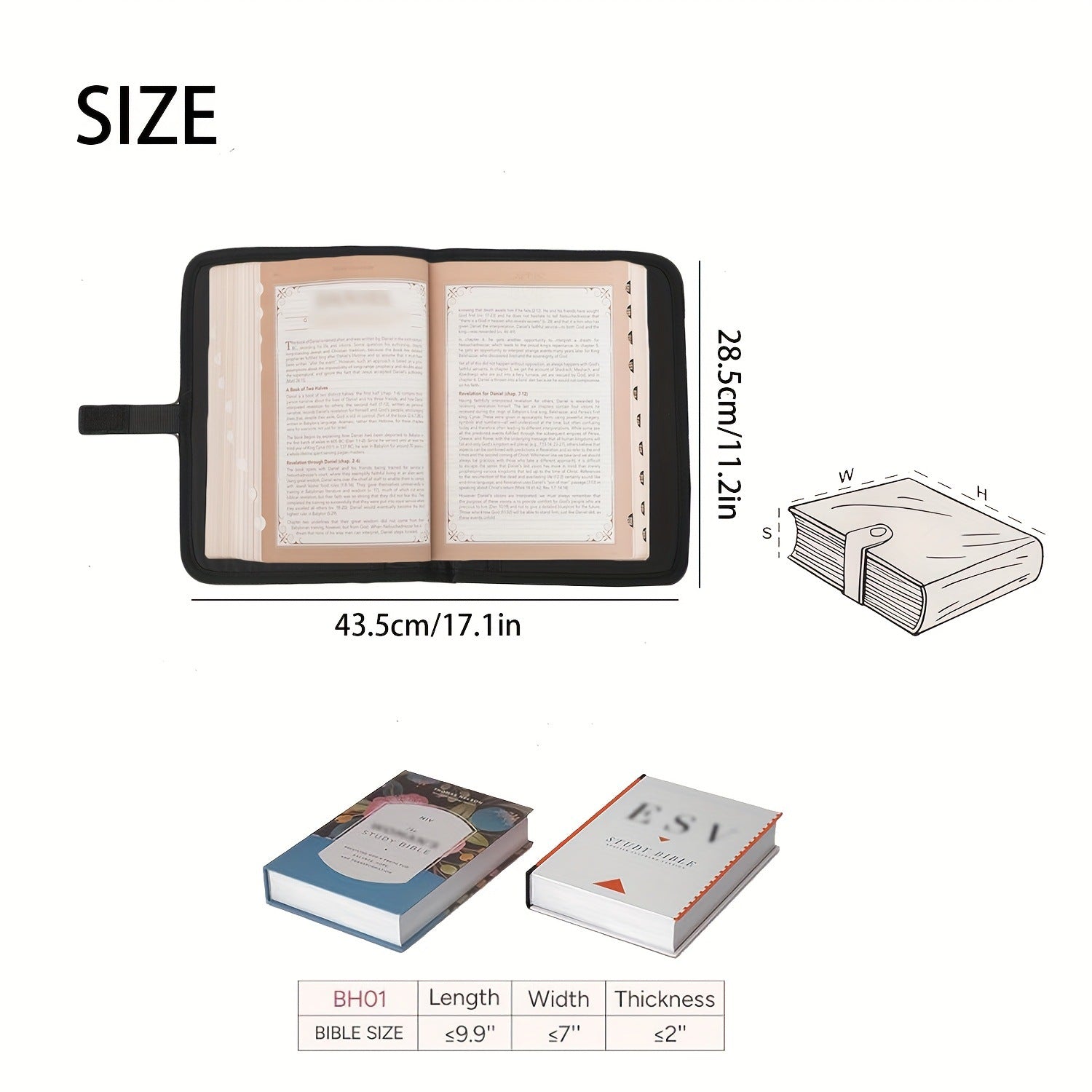 Beige Elegant Quilted Bible Cover - Protective Book Case with Carry Handle  - Image 3