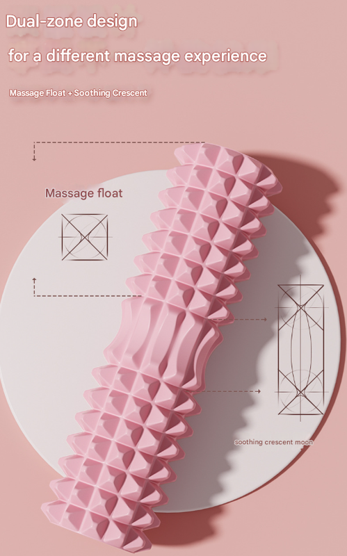 Blue High-Density 3D Trigger Point Foam Roller - Solid Core Massager for Deep Tissue Muscle Recovery & Yoga - Image 3