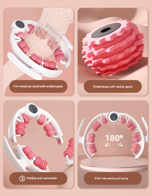 Pink U-Shape 360 Degree Massage Roller - Multi-Functional Leg, Arm & Neck Massager for Muscle Relief & Recovery - Image 4