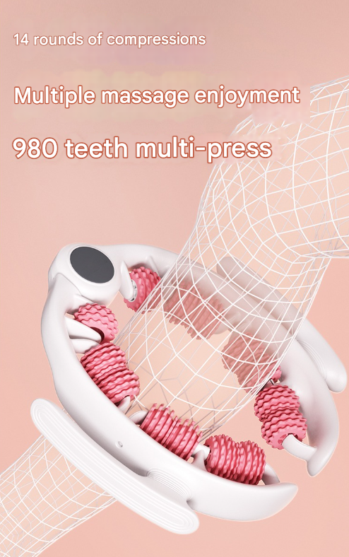 Pink U-Shape 360 Degree Massage Roller - Multi-Functional Leg, Arm & Neck Massager for Muscle Relief & Recovery - Image 5