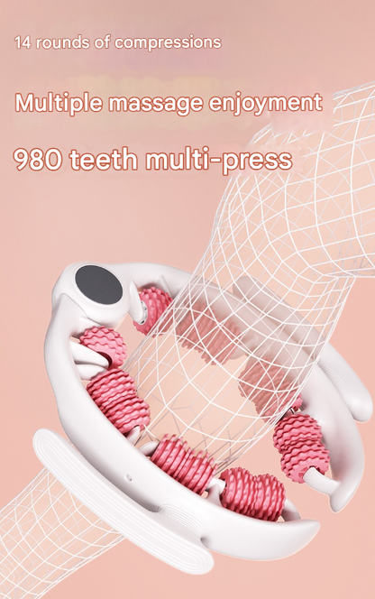 Pink U-Shape 360 Degree Massage Roller - Multi-Functional Leg, Arm & Neck Massager for Muscle Relief & Recovery - Image 5