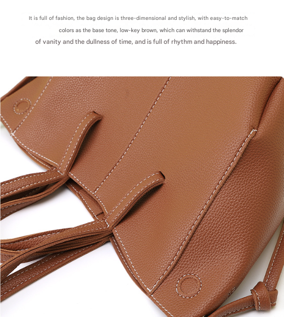 White Chic Minimalist PU Leather Tote Bag - Women's Versatile Shoulder Handbag with Contrast Stitching - Image 5