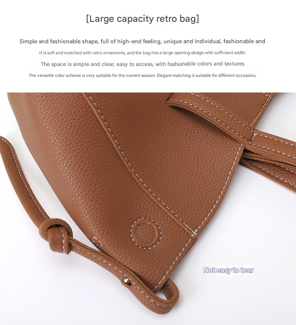White Chic Minimalist PU Leather Tote Bag - Women's Versatile Shoulder Handbag with Contrast Stitching - Image 6
