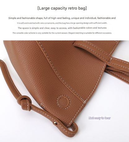 White Chic Minimalist PU Leather Tote Bag - Women's Versatile Shoulder Handbag with Contrast Stitching - Image 6