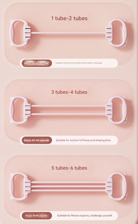 Purple Adjustable Resistance Chest Expander with 6 Levels - Cute Cat Ear Puller for Full Body Workout - Image 4