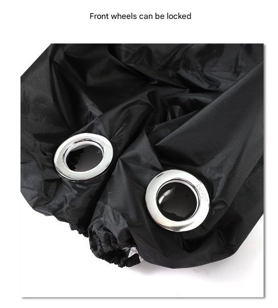 Size M Black And Orange All-Weather 210D Bicycle Cover - Waterproof & UV-Proof Outdoor Bike Protector with Lock Hole & Storage Bag - Image 7