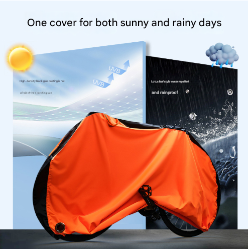 Size L Black All-Weather 210D Bicycle Cover - Waterproof & UV-Proof Outdoor Bike Protector with Lock Hole & Storage Bag - Image 2