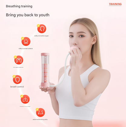 Pink Adjustable Breathing Exerciser & Respiratory Muscle Trainer - Lung Capacity, Core & Pelvic Floor Fitness Tool - Image 3