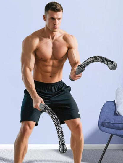 Black Cordless Battle Ropes - Heavy Duty Spring Steel Power Trainers for Full Body Strength & Cardio Workout - Image 2