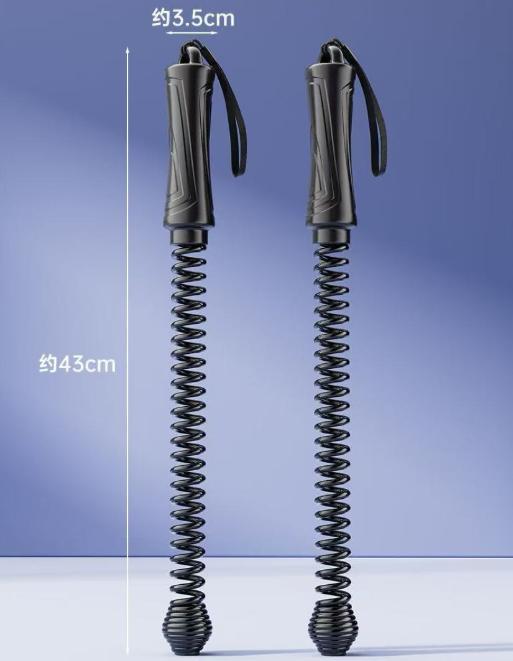 Black Cordless Battle Ropes - Heavy Duty Spring Steel Power Trainers for Full Body Strength & Cardio Workout - Image 3