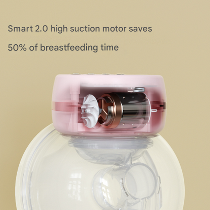 Pink Hands-Free Wearable Electric Breast Pump - Portable, Quiet & Rechargeable with LED Display - Image 4