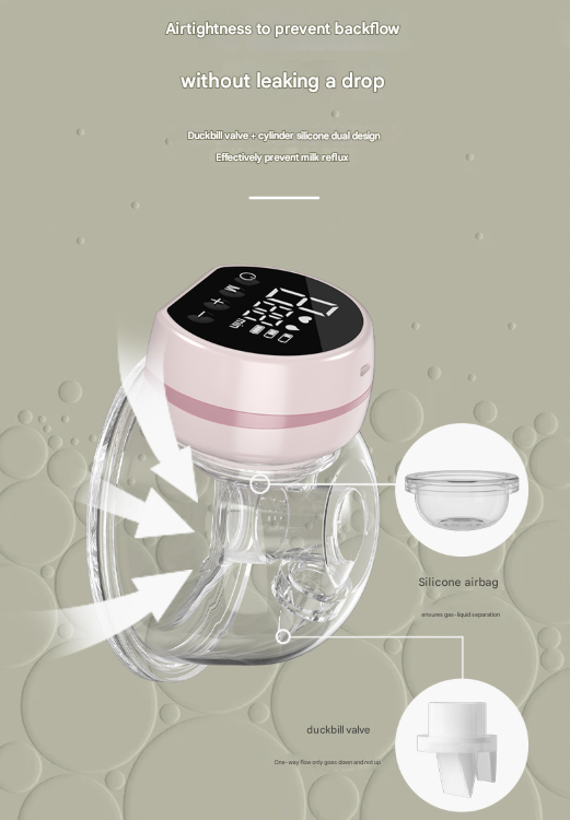 Blue Hands-Free Wearable Electric Breast Pump - Portable, Quiet & Rechargeable with LED Display - Image 3